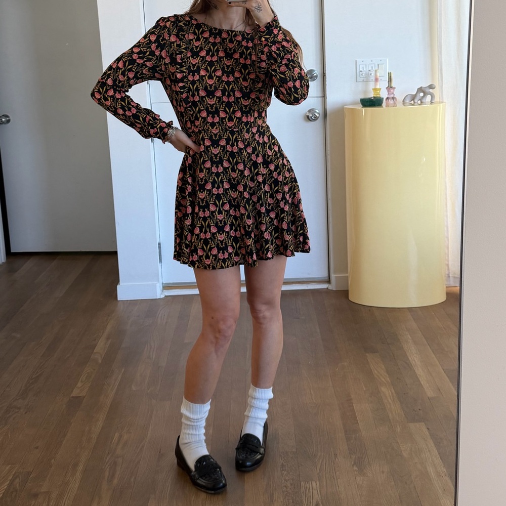 vintage floral mini dress🌷